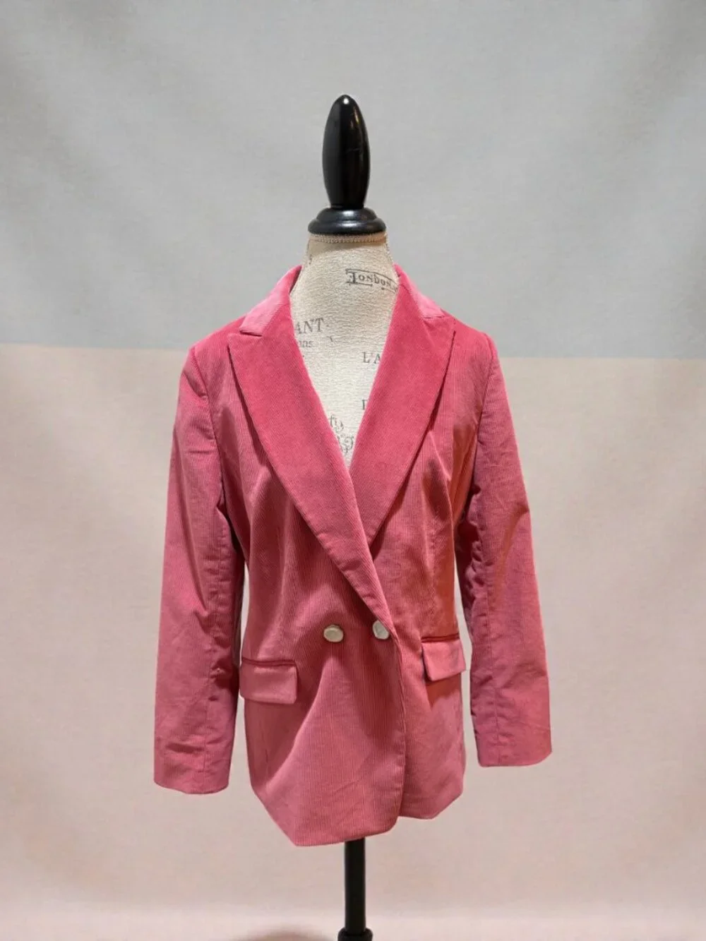 Talbots Sz 12 Dark Pink Corduroy Double Breasted Blazer Jacket NWOT - Never Worn
